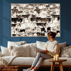 Abstract Texas Longhorn Print, Longhorn Herd Print