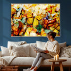 Butterfly Wall Art Canvas Print | Colorful Abstract Nature Artwork