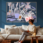 Playing Cards Canvas Wall Art | Casino Game Room Decor