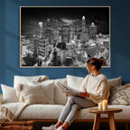 Charlotte Skyline Canvas Wall Art Print | North Carolina Cityscape