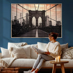 Brooklyn Bridge Canvas Wall Art, New York City Skyline Photography