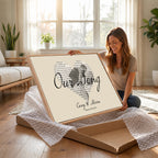 Lyrics Heart Canvas Print, Personalized Song Lyrics and Photo Wall Art