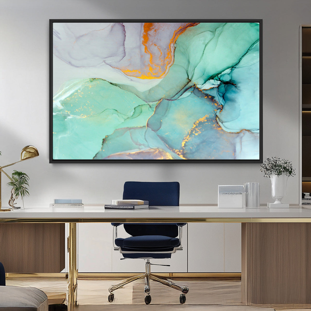 Colorful Marble Fluid Effect Canvas Wall Art Print