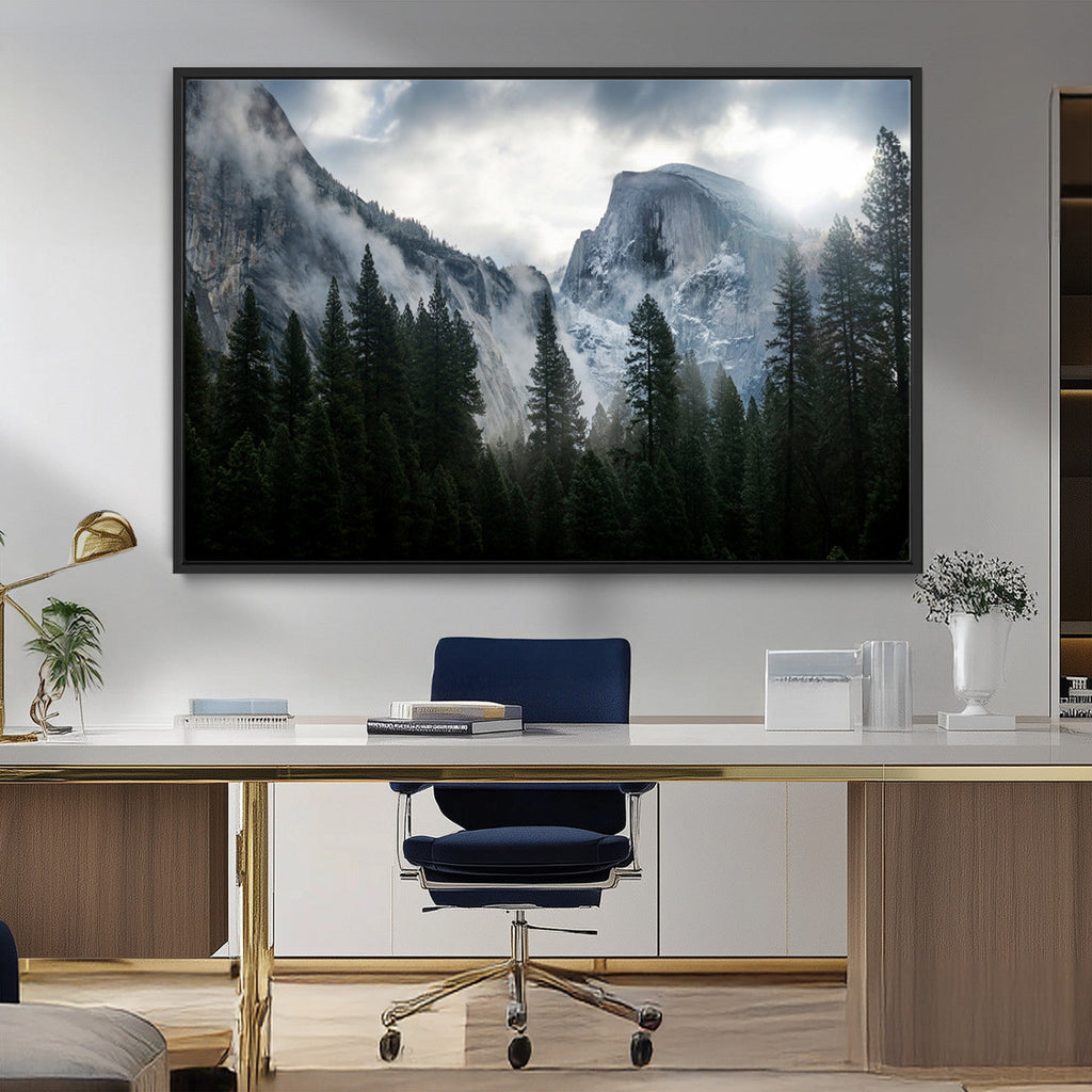 Wall Art Foggy Forest Landscape Canvas Print