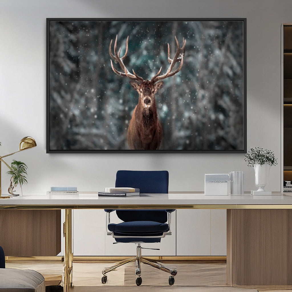 Wall Art Deer Art Animal Canvas, Framed Wall Art Deer Canvas