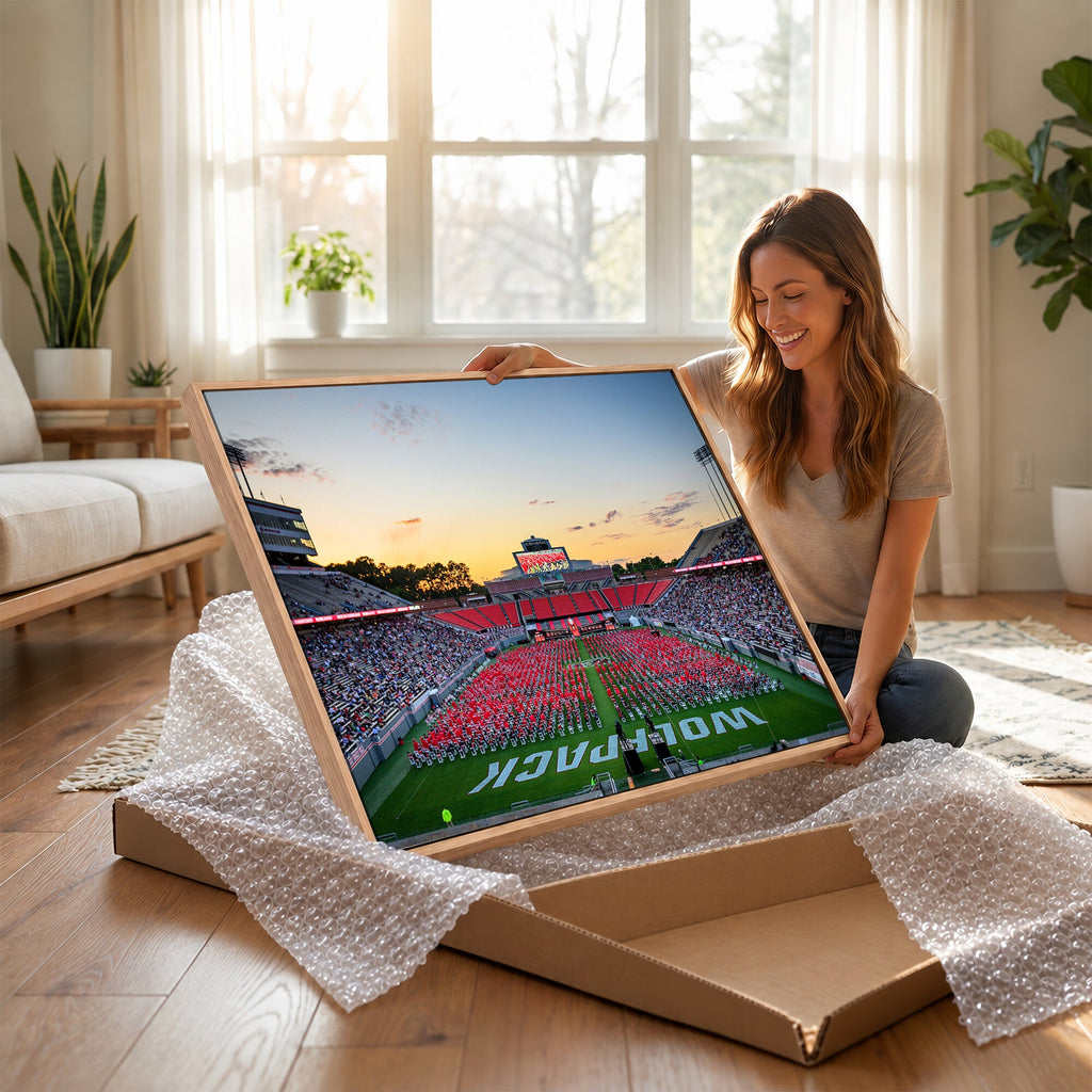 NC State Wolfpack Football Team Print Wall Art, Raleigh