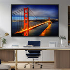 Large Wall Art San Francisco Canvas Print - Wonderful Golden Gate Bridge at Twilight