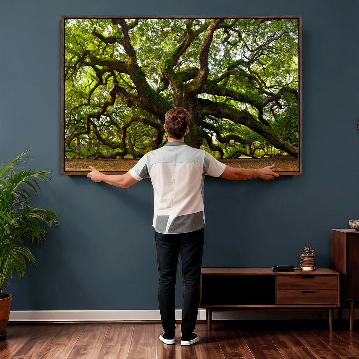 Angel Oak Tree Wall Art Canvas Print | Forest Tree Nature Photography Print