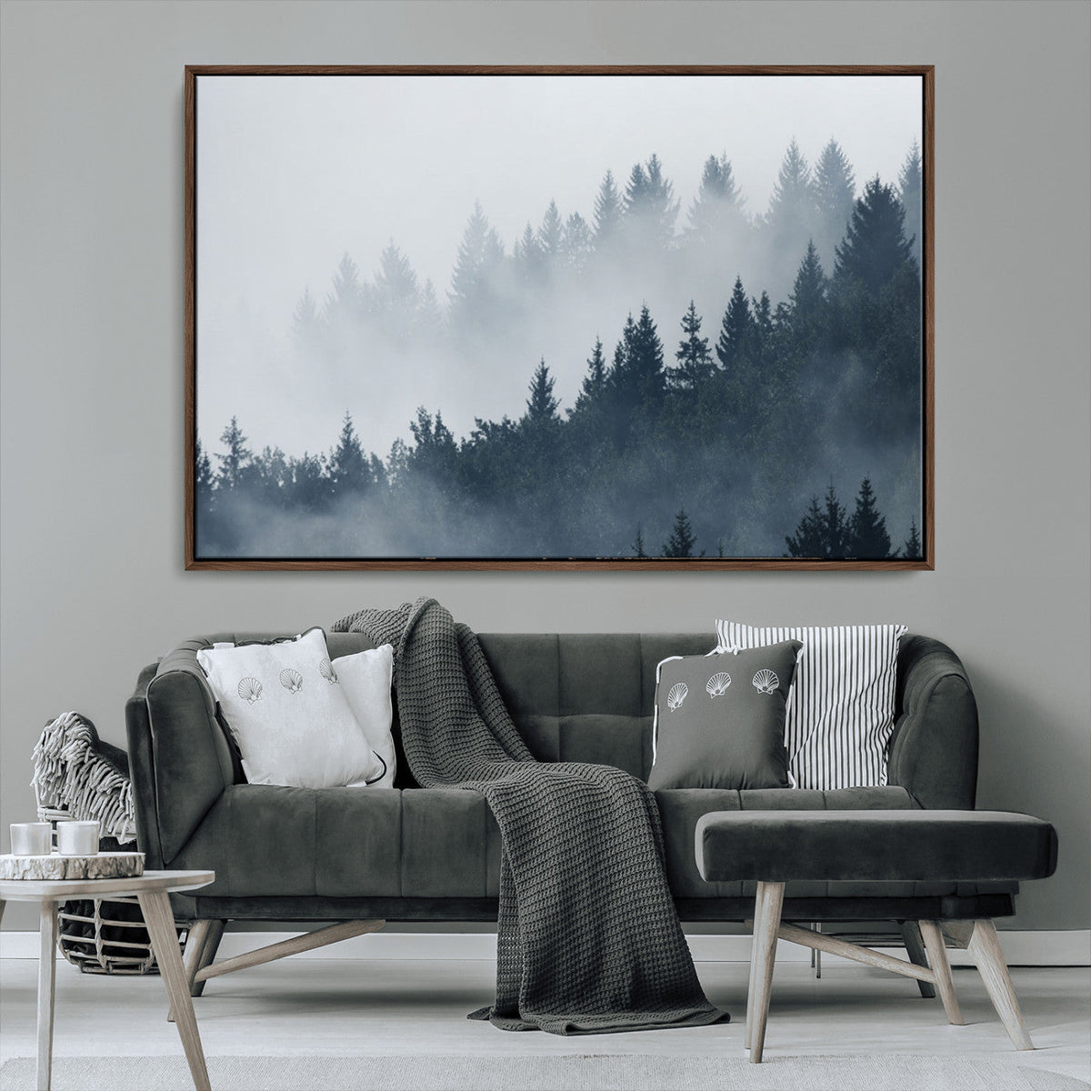 Foggy Pine Forest Wall Art Canvas Print