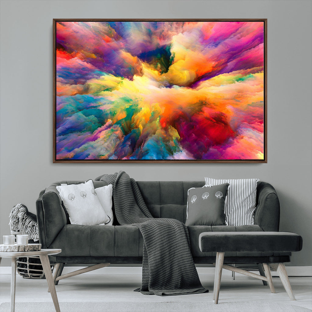 Blazing Vibrant Colors Cloud Wall Art Canvas Print