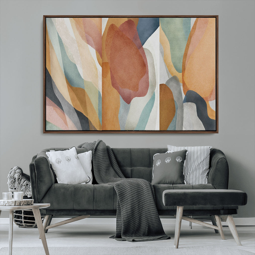Boho Wall Art Canvas Print Set, Watercolor Boho Wall Art