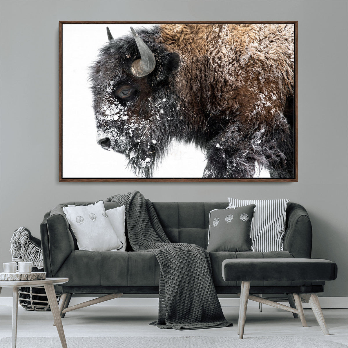 American Bison Wall Art Print, Majestic Buffalo Canvas Print for Living Room or Office