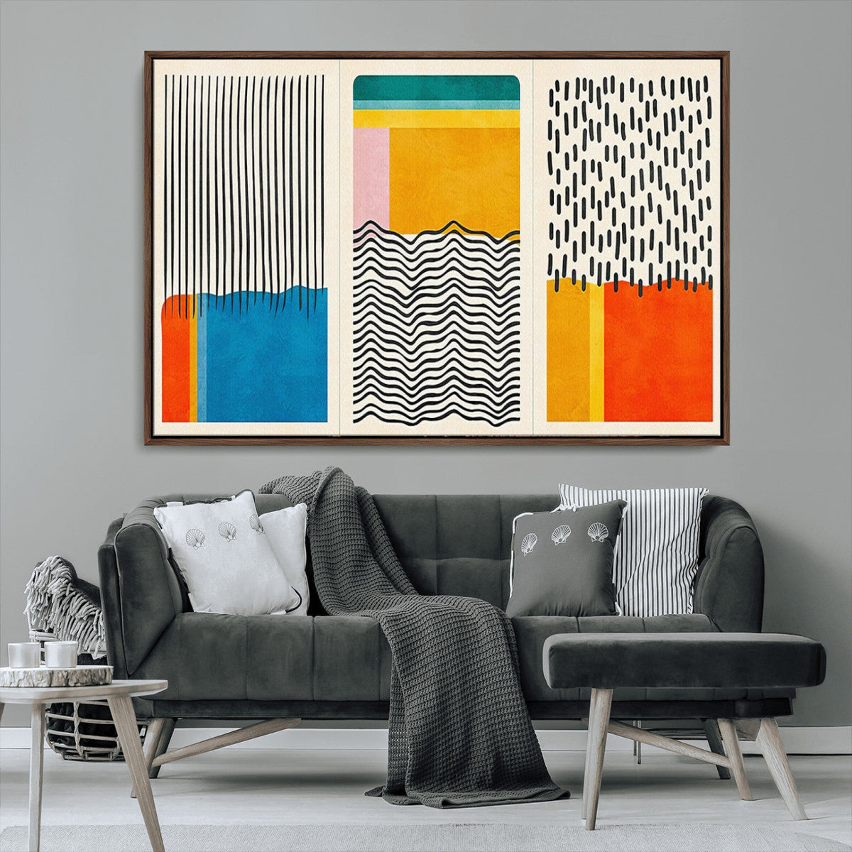 Canvas Print Wall Art Abstract Illustration Art Boho, Framed Abstract Boho Art