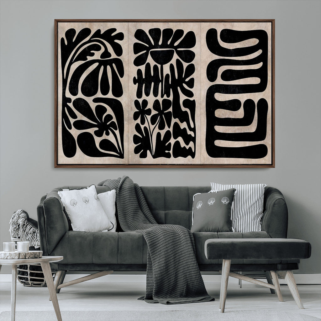 Canvas Print Wall Art Abstract Art Boho, Framed Boho Art