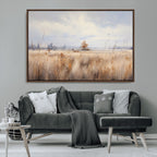 Golden Fields Wall Art Print Canvas | Serene Minimalist Landscape for Farmhouse Decor