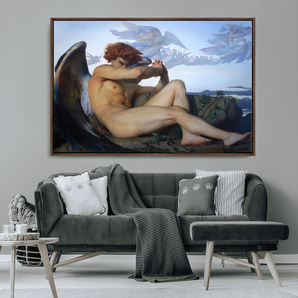 Fallen Angel Wall Art Canvas Print, Alexandre Cabanel Classic Art Reproduction