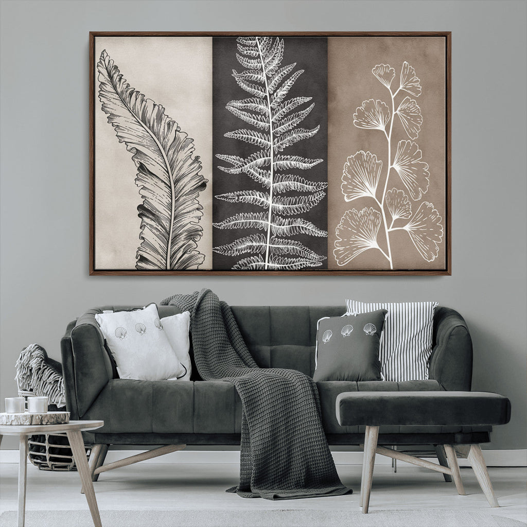 Minimalist Botanical Wall Art Canvas Print, Framed and Ready to Hang
