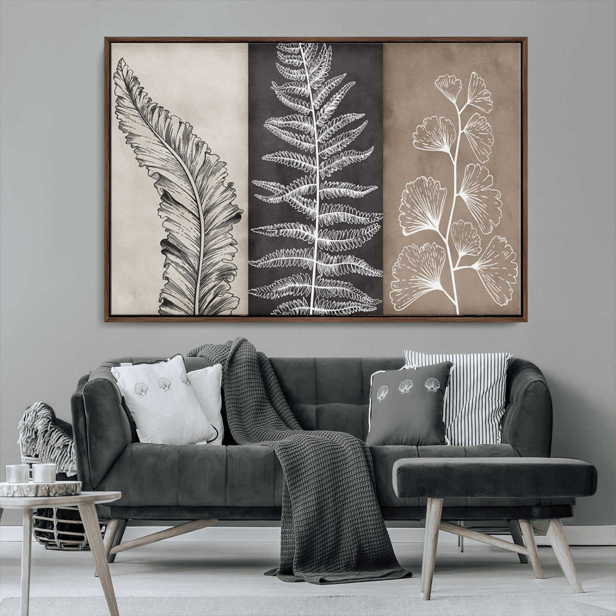 Minimalist Botanical Wall Art Canvas Print, Framed and Ready to Hang