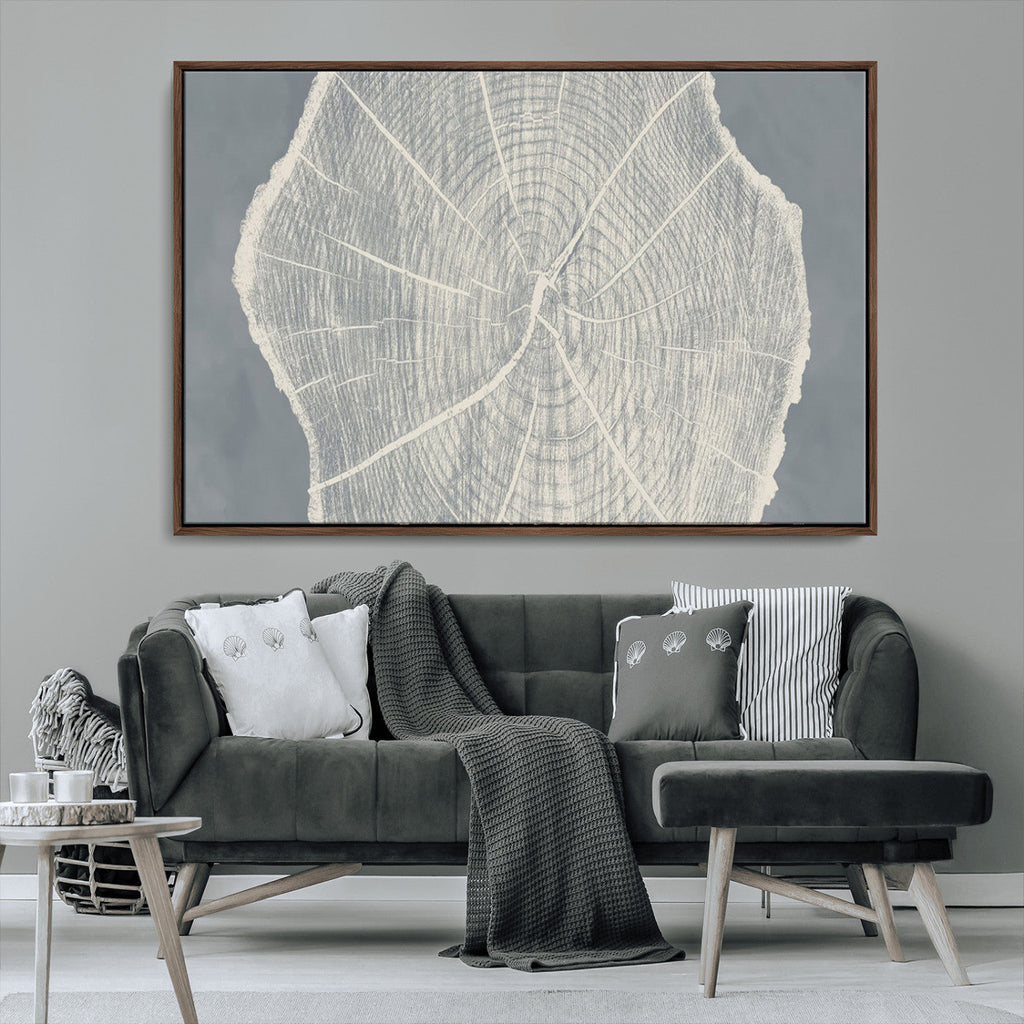 Abstract Tree Ring Wall Art Canvas Print, Framed and Ready to Hang