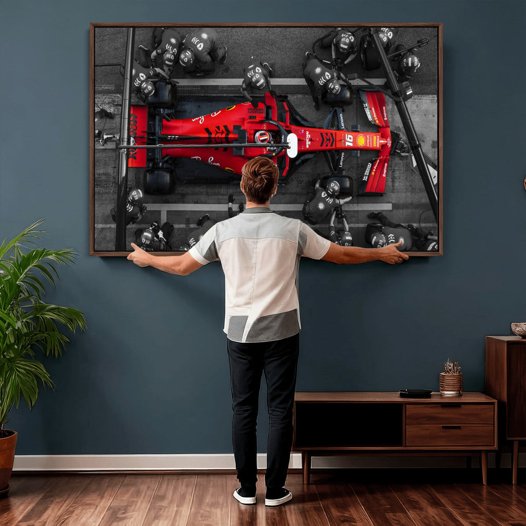 Ferrari Pit Stop Canvas Wall Art | Precision and Speed