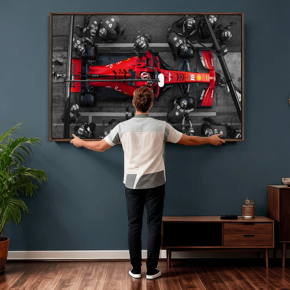 Ferrari Pit Stop Canvas Wall Art | Precision and Speed
