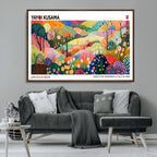Framed Yayoi Kusama 1986 Wall Art Print | Japanese Wabi Sabi Vibrant Abstract Landscape Canvas