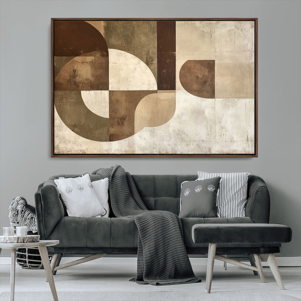 Wabi Sabi Geometric Wall Art | Abstract Modern Minimalist Canvas Print