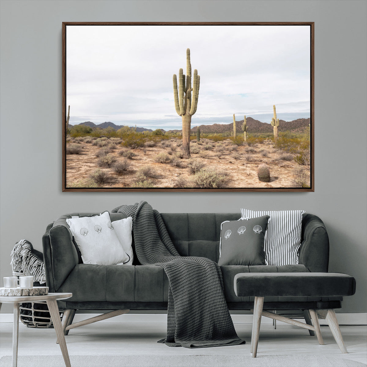 Saguaro Cactus Wall Art | Framed Desert Canvas Artwork