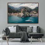 Amalfi Coast Wall Art | Framed Italian Seaside Canvas
