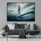 Underwater Surf Wall Art | Framed Ocean Wave Canvas Artwork