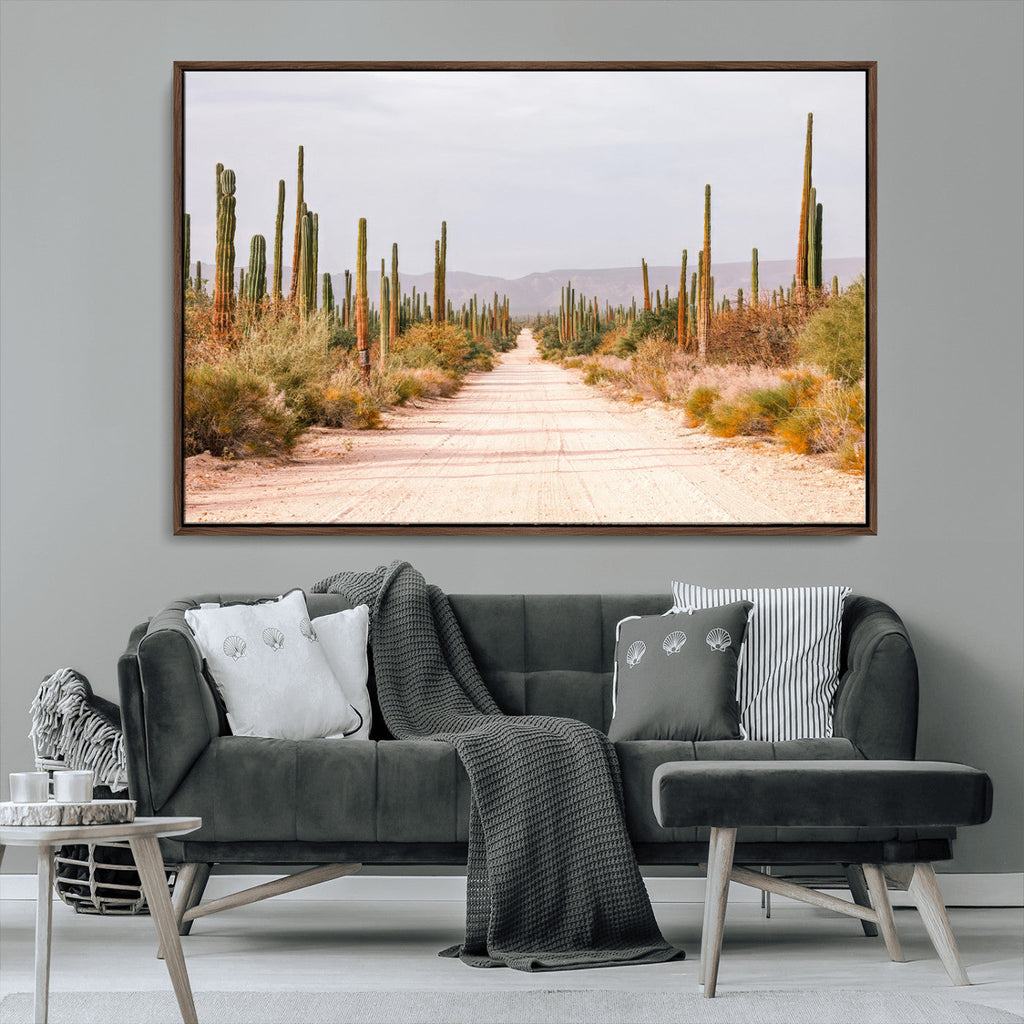 Desert Cactus Wall Art | Framed Southwestern Canvas Artwork