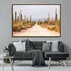 Desert Cactus Wall Art | Framed Southwestern Canvas Artwork