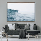 Ocean Wave Wall Art Canvas Print, Framed Coastal Decor Art, Modern Minimalist Ocean