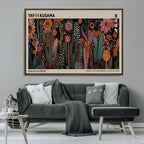 Modern Japanese Wall Art Canvas Print, Framed Abstract Mount Fuji Zen Landscape