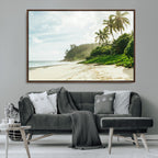 Relaxing Beach Wall Art Canvas Print, Framed Ocean View Coastal Serenity