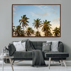 Palms Wall Art Canvas Print, Framed Tropical Coastal Nature Scene