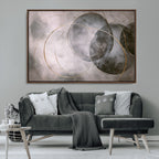 Abstract Grey Gold Wall Art | Modern Geometric Canvas