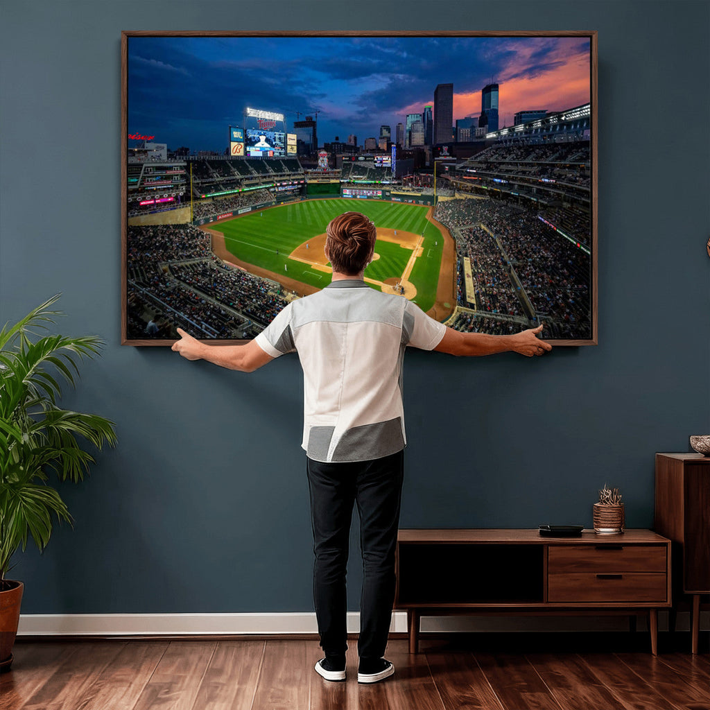 Target Field Wall Art Canvas Print, Baseball Stadium Scene