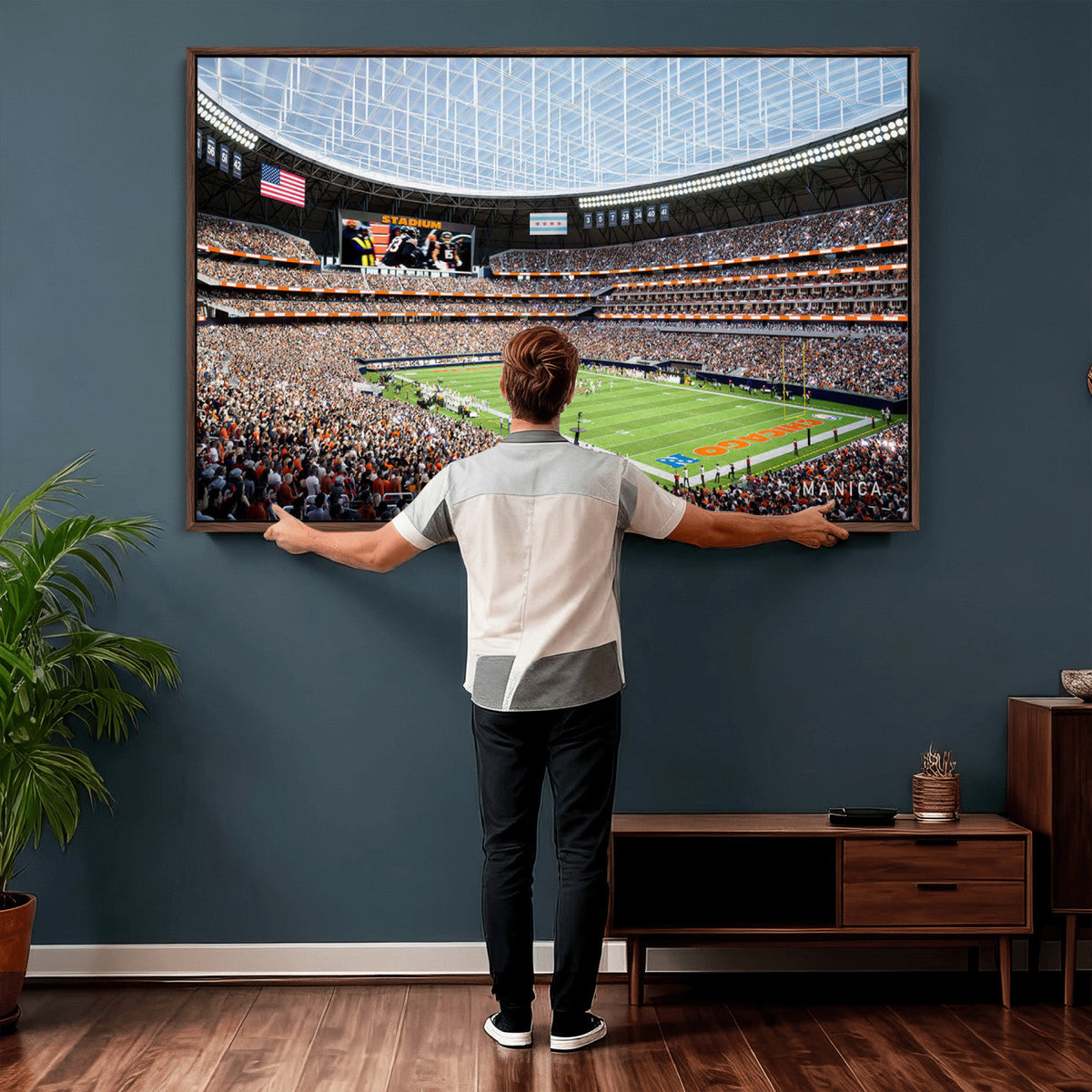 Chicago Bears Soldiers Field Wall Art Canvas Print, Framed and Ready to Hang