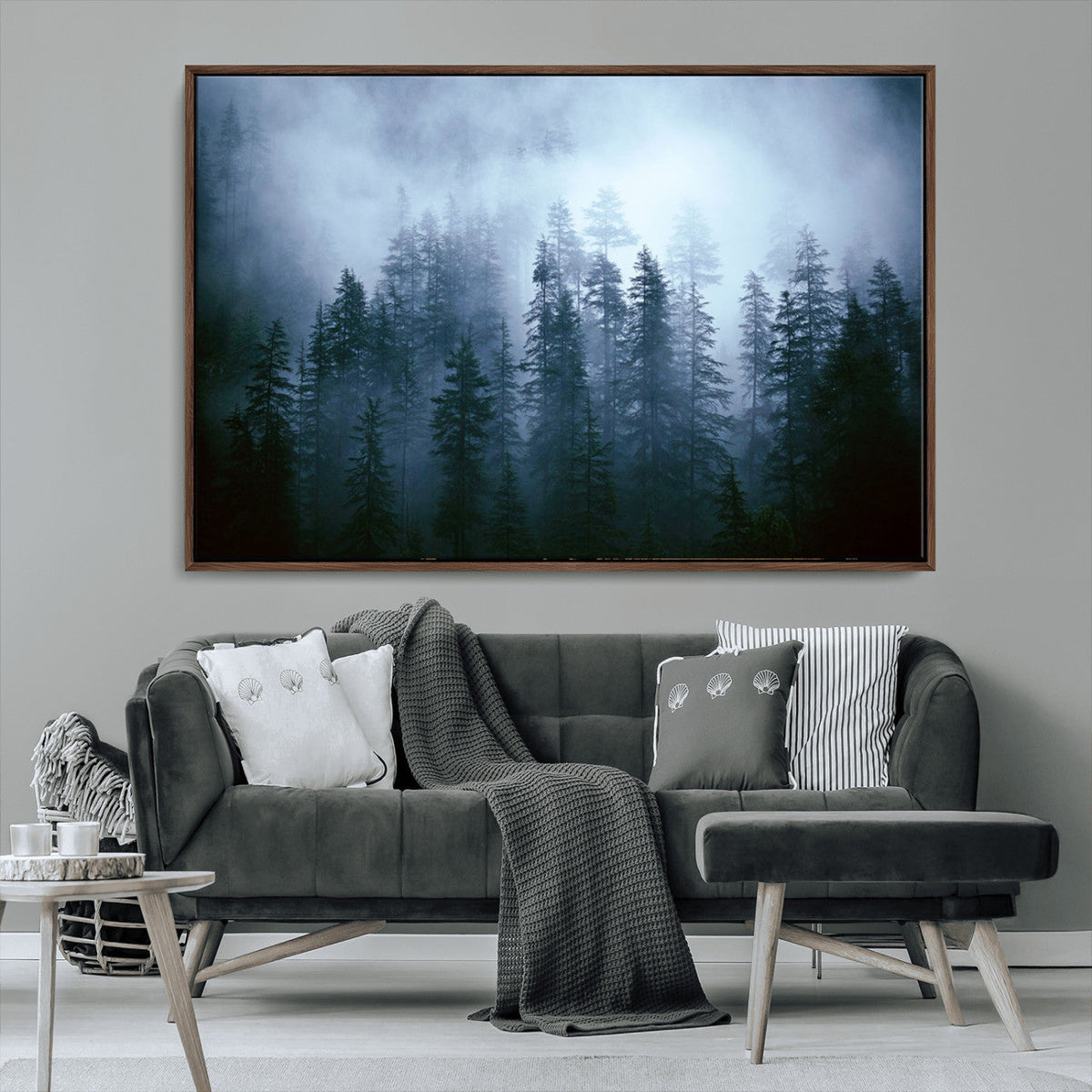 Foggy Pines Misty Forest Wall Art Print