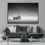 Elephant and Zebra Wall Art Canvas Print, Modern Artwork