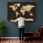 World Map Canvas Print | Framed World Map Wall Art for Couples