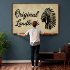 Original Landlords Wall Art Canvas Print, Native American Silhouette Artwork