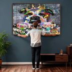 Graffiti Dog Wall Art Decor for Teen Bedroom | Abstract Graffiti Animal Canvas