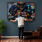 Graffiti American Football Player Street Art Wall Art Canvas Print