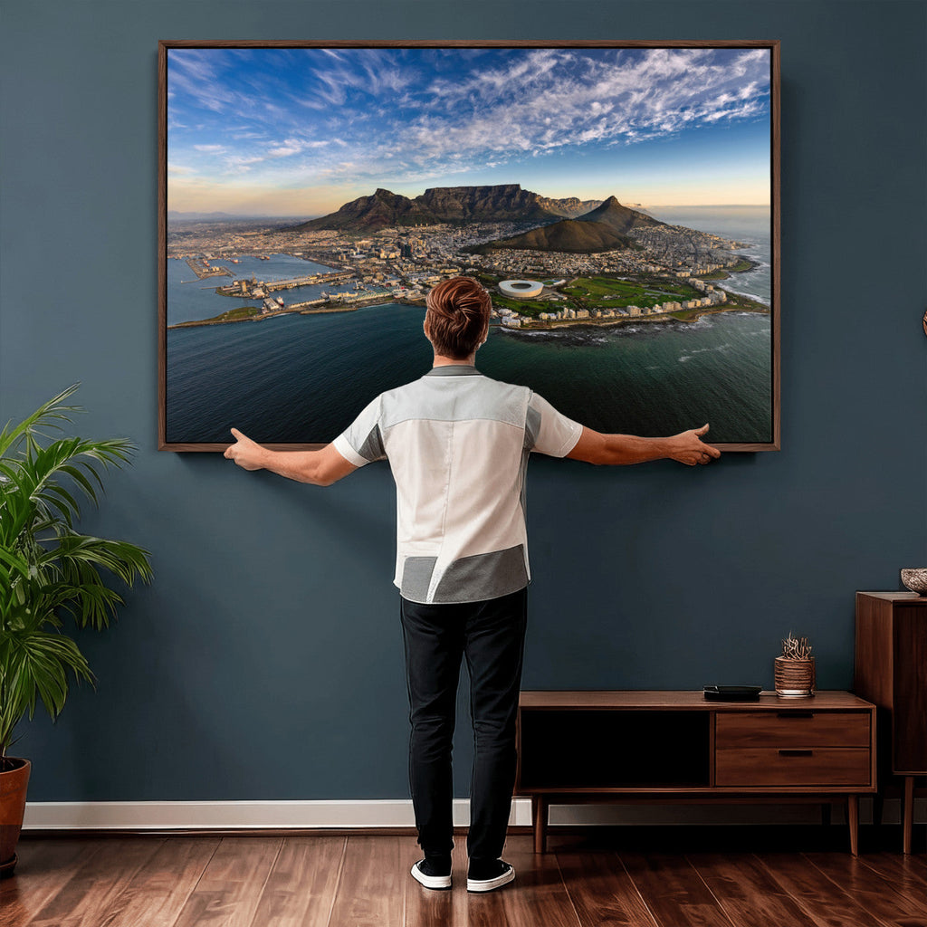 Cape Town Wall Art Canvas Print | Table Mountain Coastal Skyline Panorama