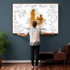 Wedding Signature Guest Book Canvas, Personalized Couple Photo Art