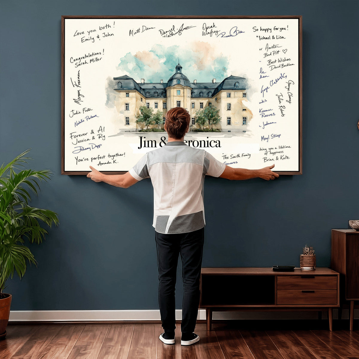 Wedding Venue Guest Book Canvas, Personalized Venue Drawing Sign