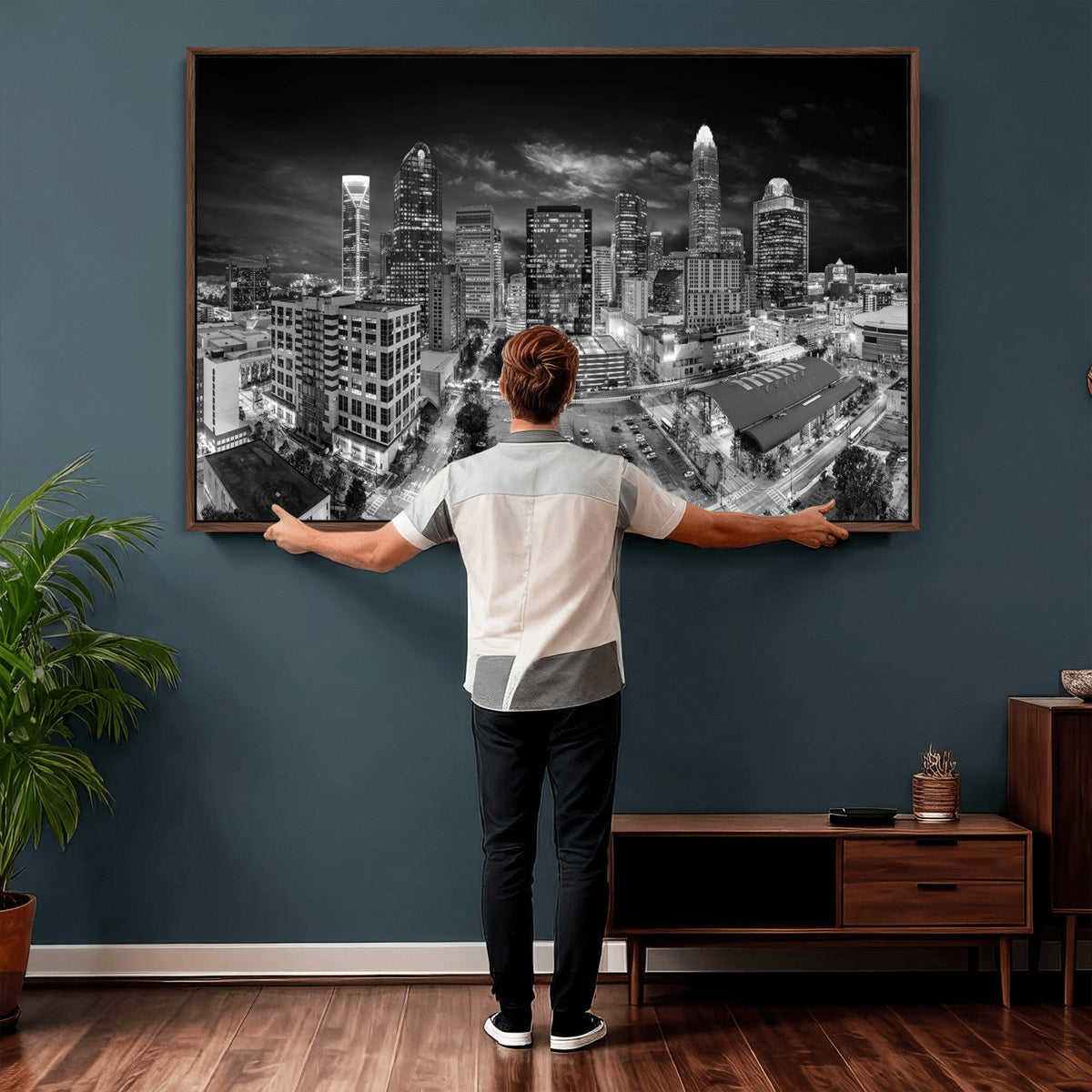 Charlotte Skyline Canvas Wall Art Print | North Carolina Cityscape