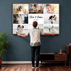 Custom Framed Photo Canvas, Personalized Family Picture Collage Print